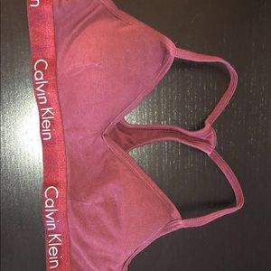 CALVIN KLEIN maroon sports bra